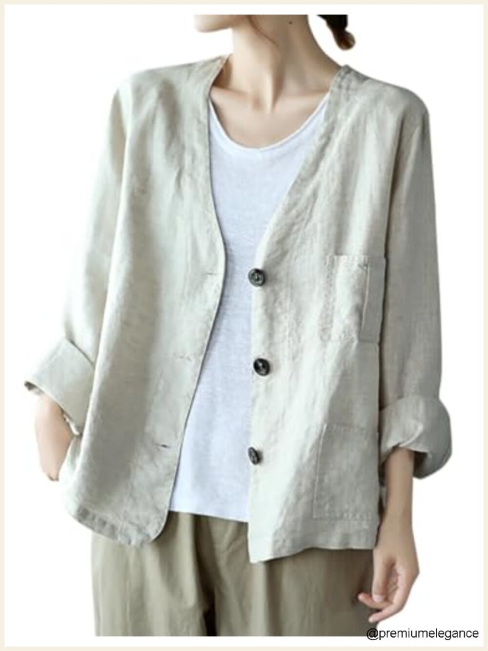 Women's Cotton Linen Oversized Blazer Casual Long Sleeve Lightweight Spring